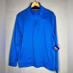 NWT Le Tigre  Size Large For Men’s Blue Collar Quarter Zip Sweater